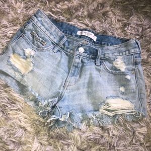 Light blue jean shorts